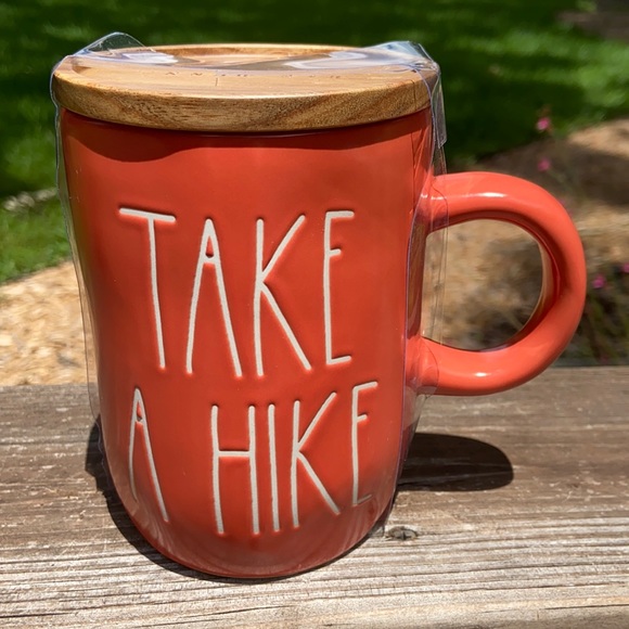 Rae Dunn Other - New Rae Dunn Orange TAKE A HIKE Mug w/ Coaster